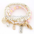 2014 Handmade multi layer charms beads pearl bracelet